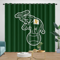 Oakland Athletics Blackout Curtain for Living Room Bedroom Window Treatment