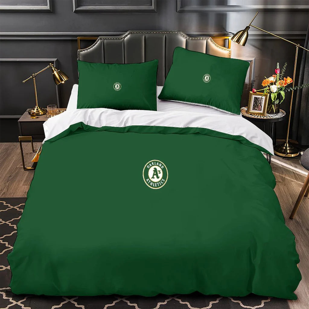 Oakland Athletics Duvet Cover Quilt Case Pillowcase Bedding Set Without Filler