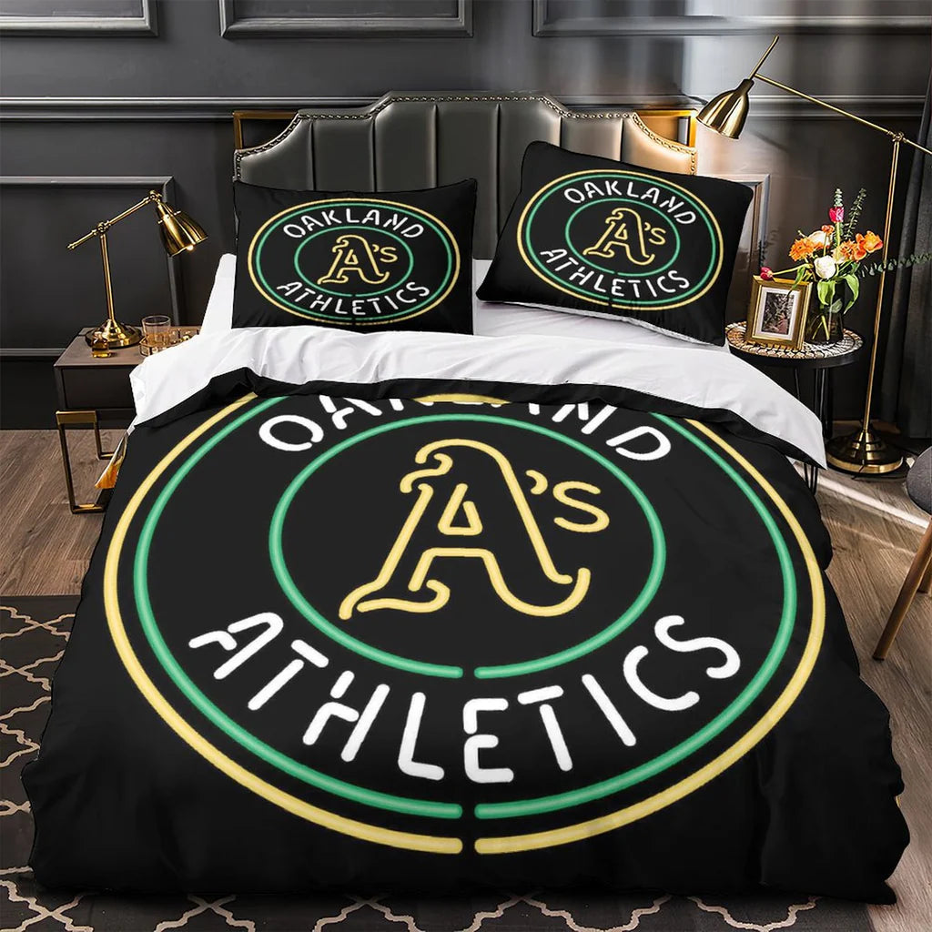 Oakland Athletics Duvet Cover Quilt Case Pillowcase Bedding Set Without Filler