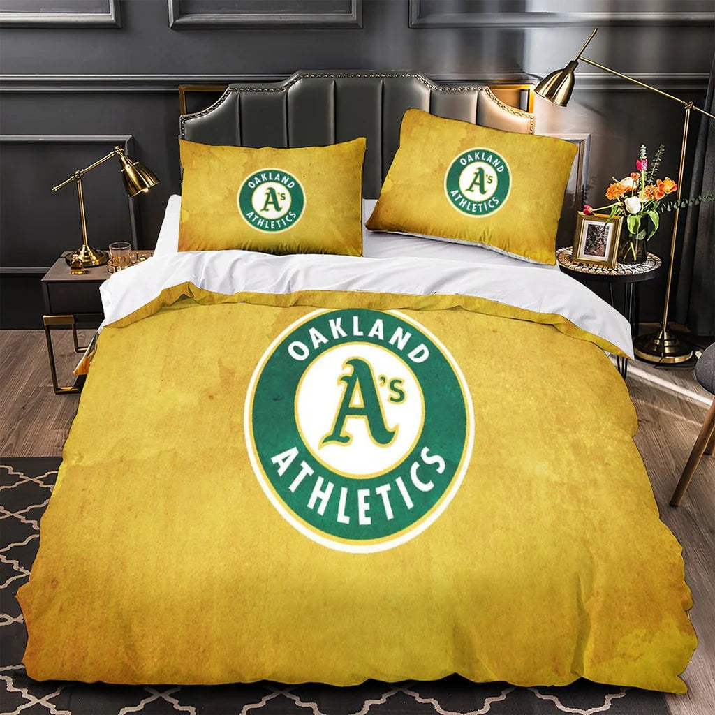 Oakland Athletics Duvet Cover Quilt Case Pillowcase Bedding Set Without Filler