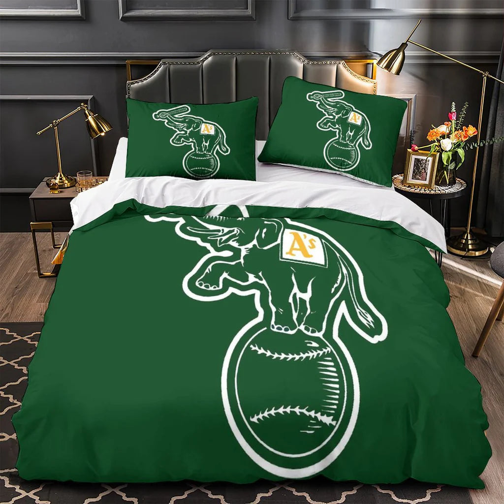Oakland Athletics Duvet Cover Quilt Case Pillowcase Bedding Set Without Filler