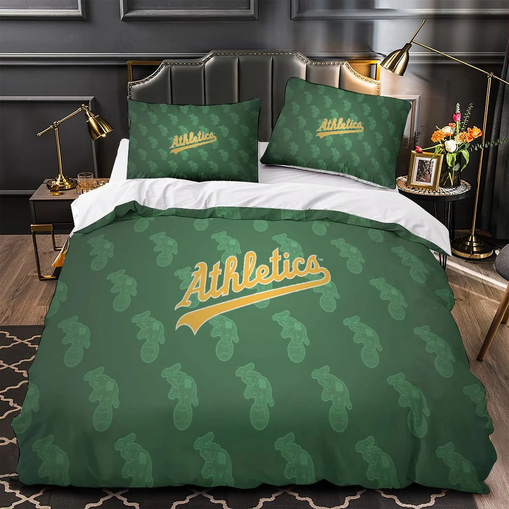 Oakland Athletics Duvet Cover Quilt Case Pillowcase Bedding Set Without Filler