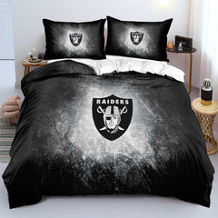 Oakland Football League Raiders Duvet Cover Quilt Cover Pillowcase Bedding Set