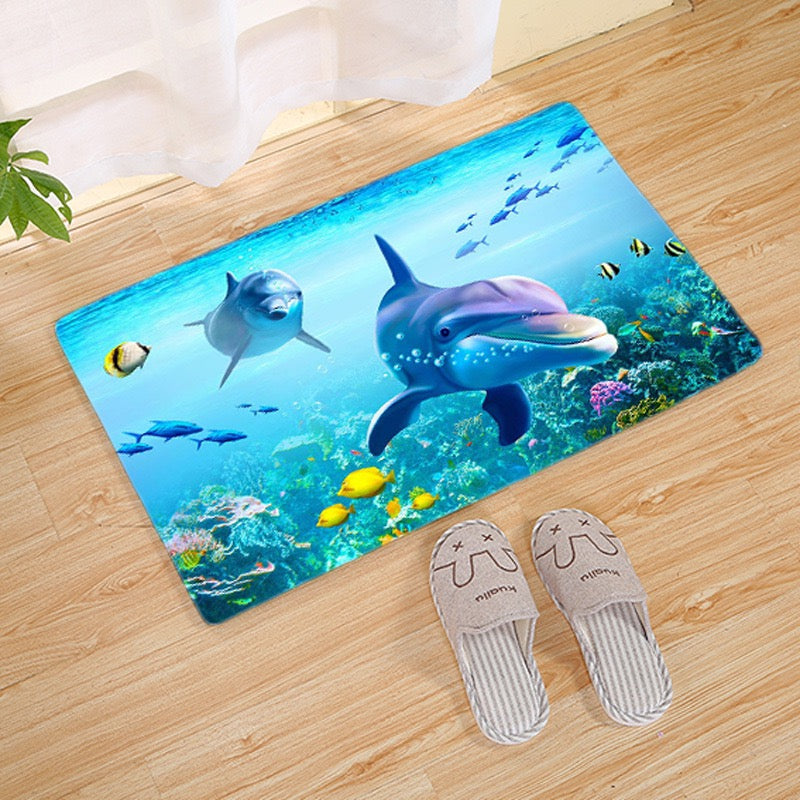 Ocean Dolphin Carpet Living Room Bedroom Mats Kitchen Bathroom Rugs