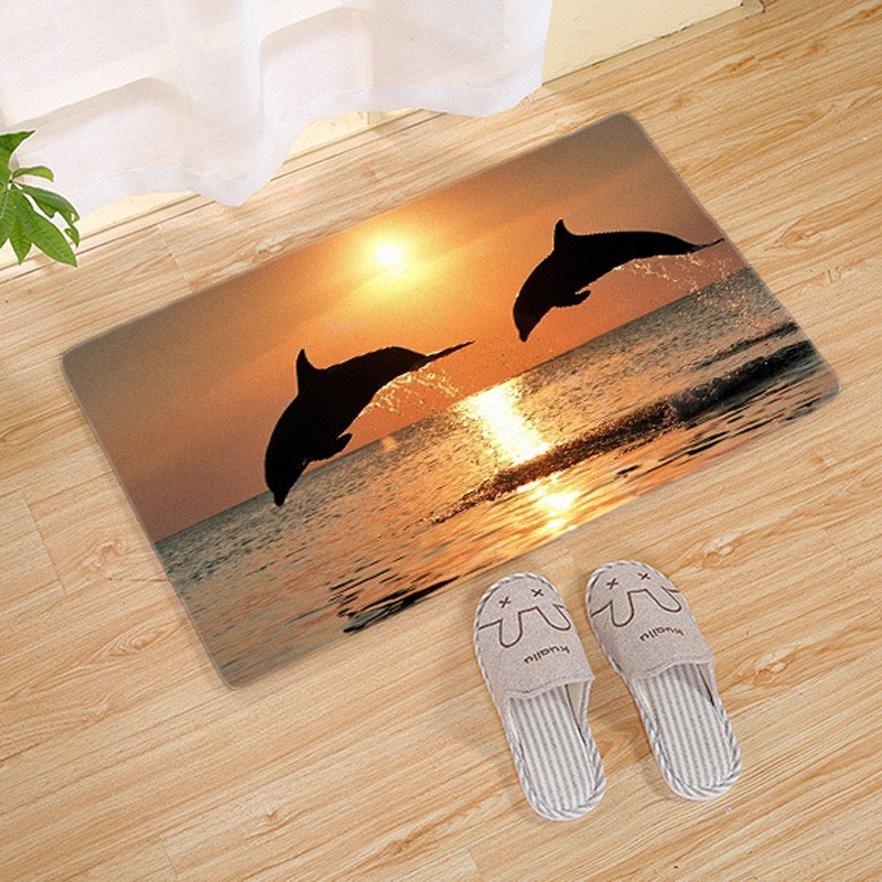 Ocean Dolphin Carpet Living Room Bedroom Mats Kitchen Bathroom Rugs