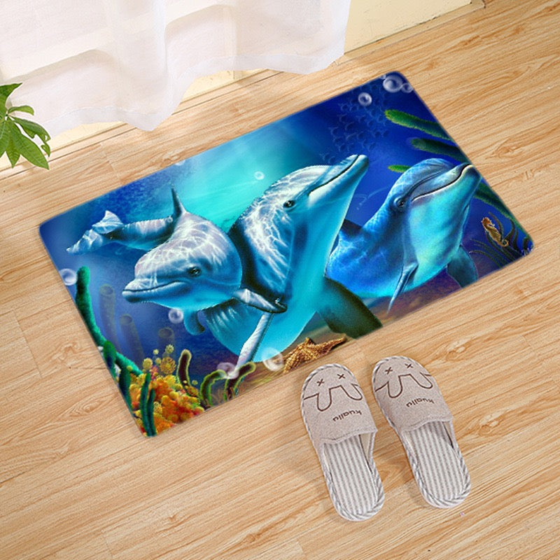 Ocean Dolphin Carpet Living Room Bedroom Mats Kitchen Bathroom Rugs