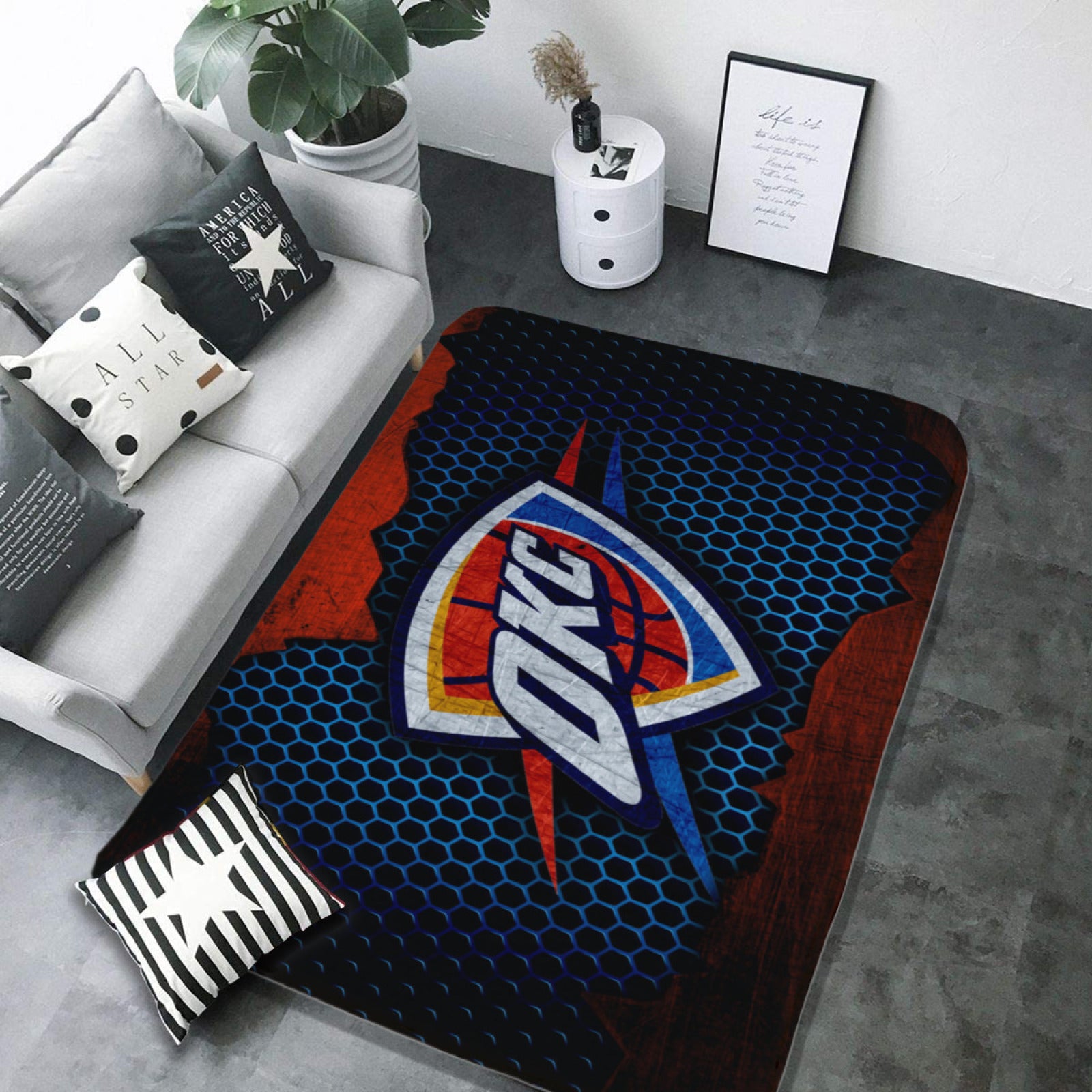 Oklahoma City Basketball Thunder Carpet Living Room Bedroom Mats Kitchen Bathroom Rugs