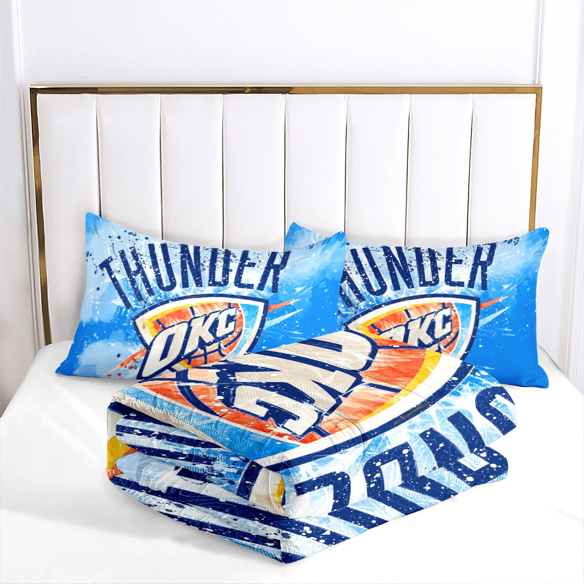 Oklahoma City Thunder Basketball Comforter Pillowcase Sets Blanket All Season Reversible Quilted Duvet