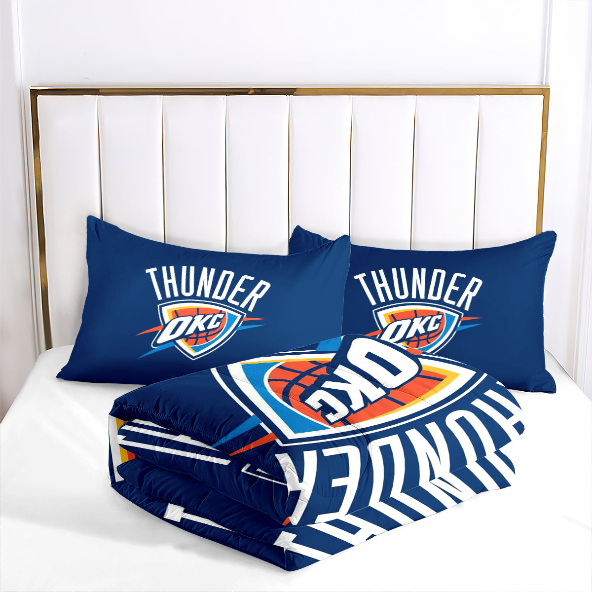 Oklahoma City Thunder Basketball Comforter Pillowcase Sets Blanket All Season Reversible Quilted Duvet