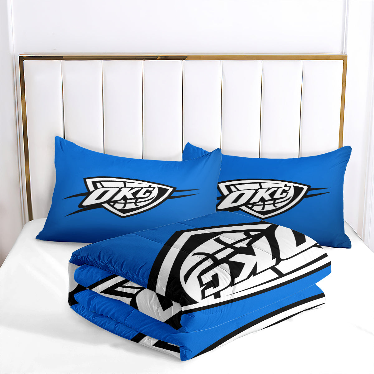 Oklahoma City Thunder Basketball Comforter Pillowcase Sets Blanket All Season Reversible Quilted Duvet