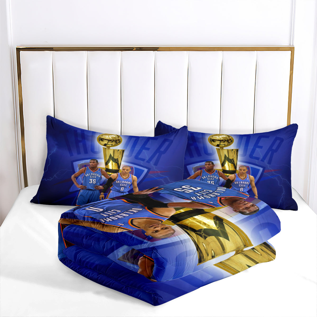 Oklahoma City Thunder Basketball Comforter Pillowcase Sets Blanket All Season Reversible Quilted Duvet