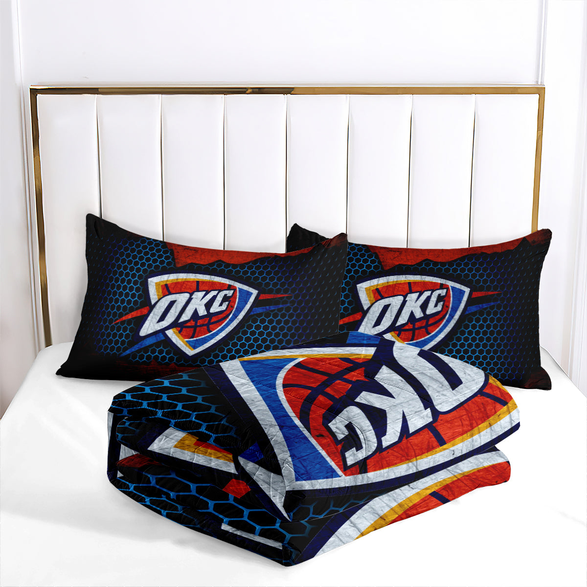 Oklahoma City Thunder Basketball Comforter Pillowcase Sets Blanket All Season Reversible Quilted Duvet