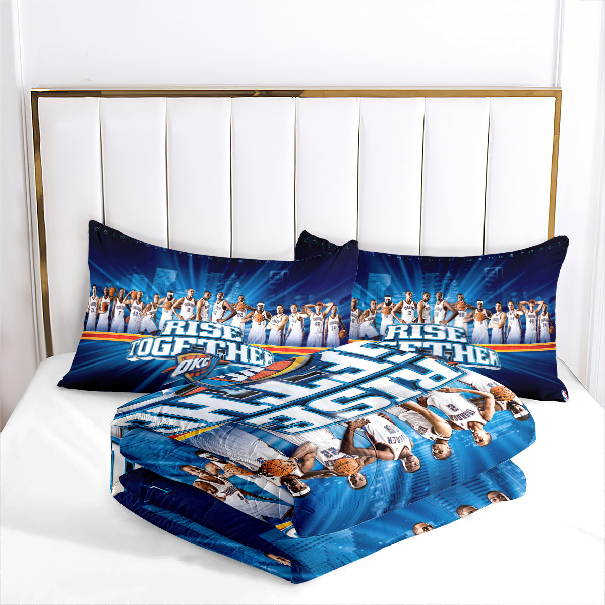 Oklahoma City Thunder Basketball Comforter Pillowcase Sets Blanket All Season Reversible Quilted Duvet