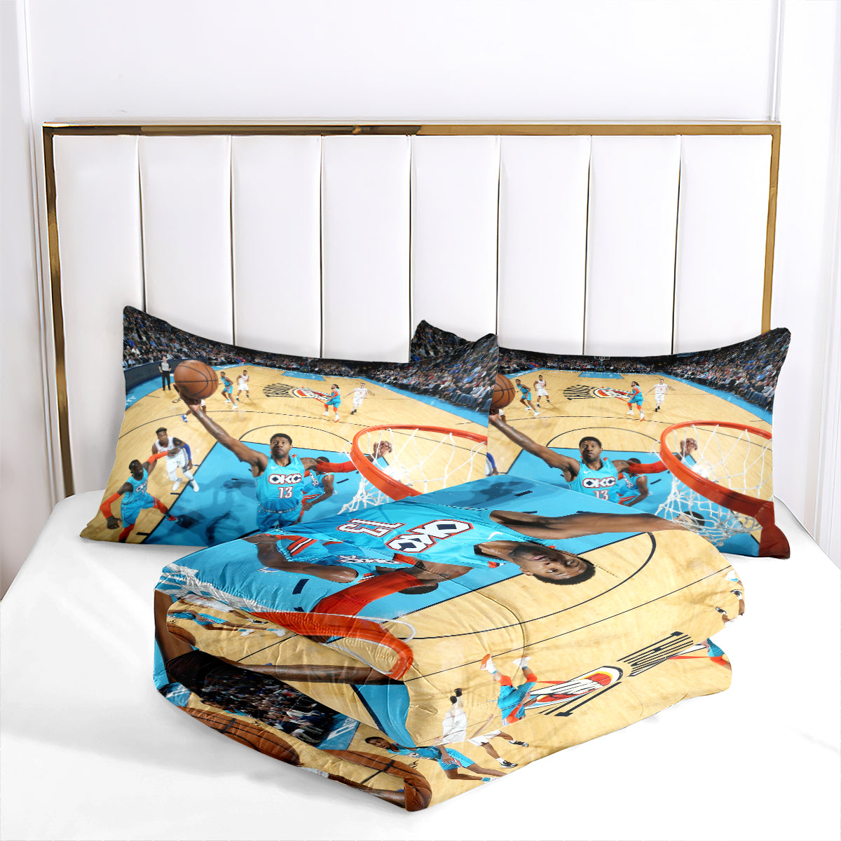 Oklahoma City Thunder Basketball Comforter Pillowcase Sets Blanket All Season Reversible Quilted Duvet