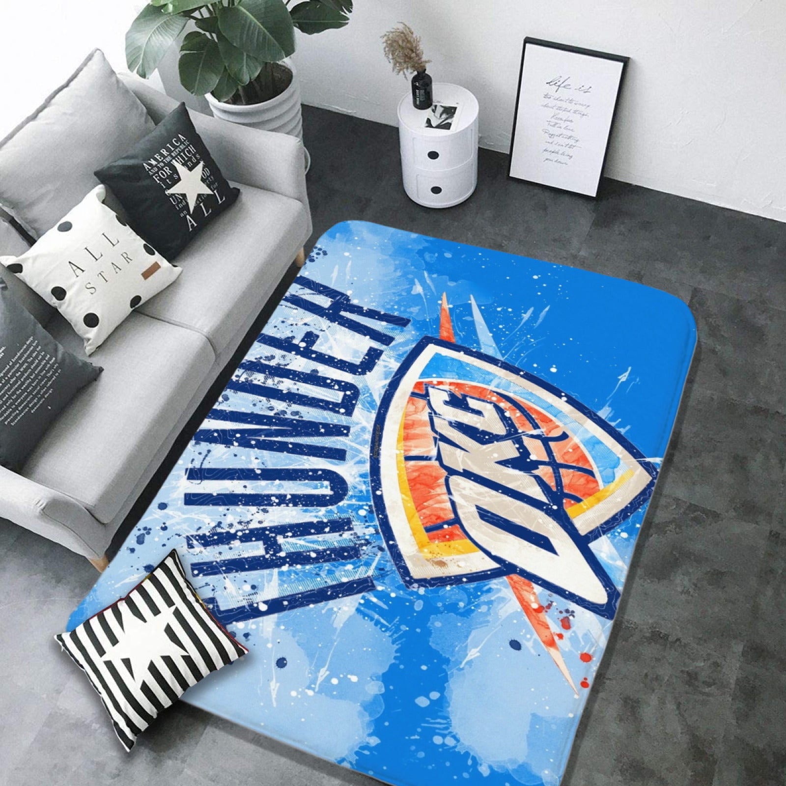 Oklahoma City Basketball Thunder Carpet Living Room Bedroom Mats Kitchen Bathroom Rugs