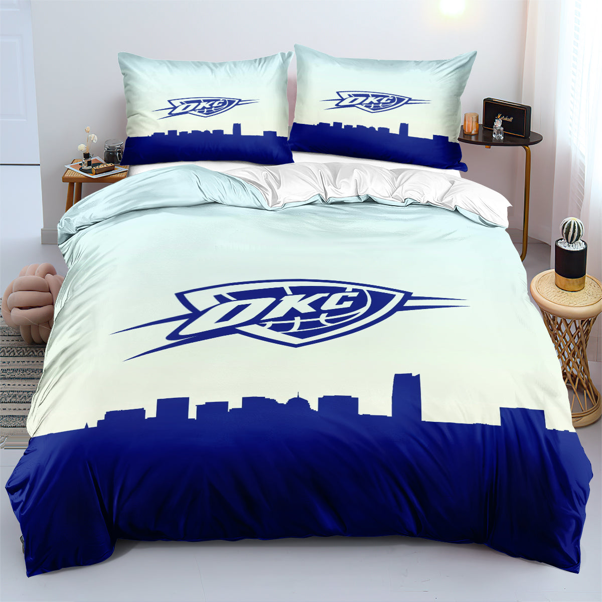 Oklahoma City Basketball Thunder Bedding Set Quilt Cover Without Filler