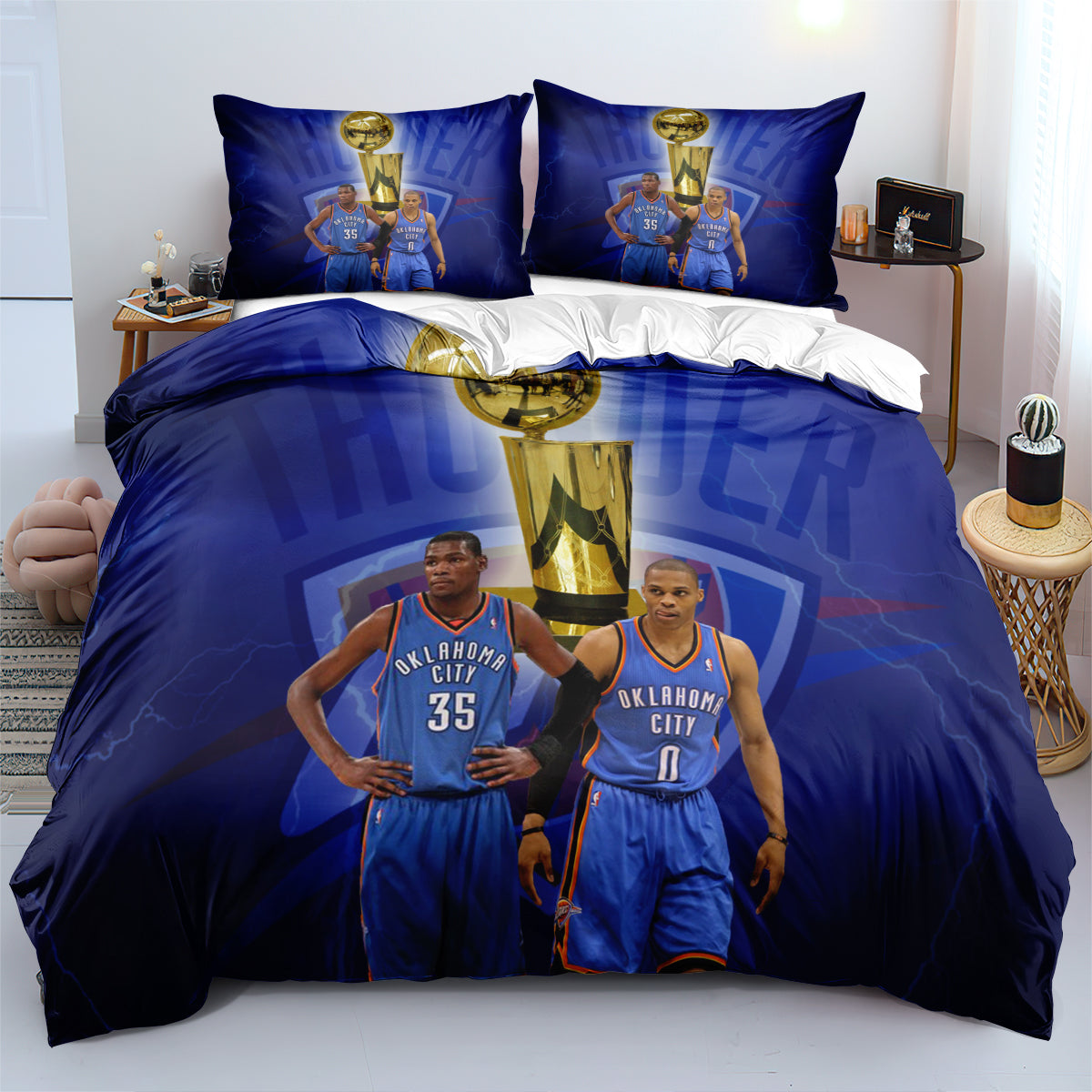 Oklahoma City Basketball Thunder Bedding Set Quilt Cover Without Filler