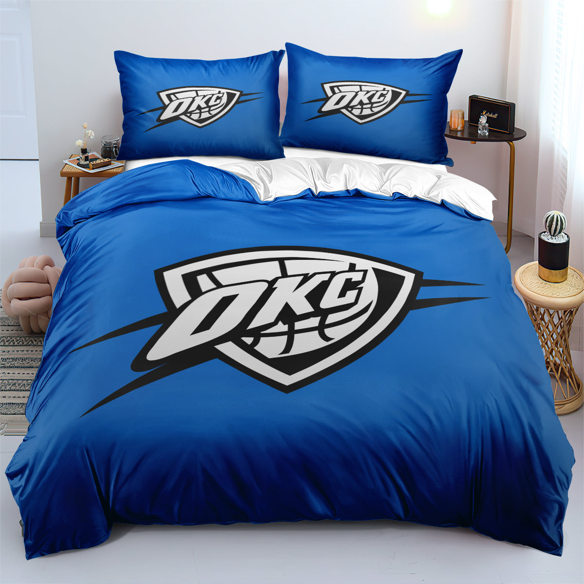 Oklahoma City Basketball Thunder Bedding Set Quilt Cover Without Filler