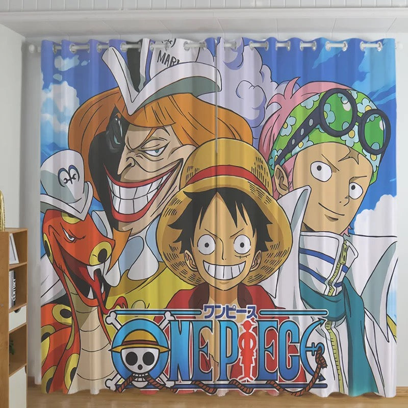 One Piece Monkey D. Luffy Blackout Curtain for Bedroom Window Treatment