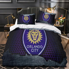 Orlando City SC Duvet Cover Quilt Case Pillowcase Bedding Set Without Filler