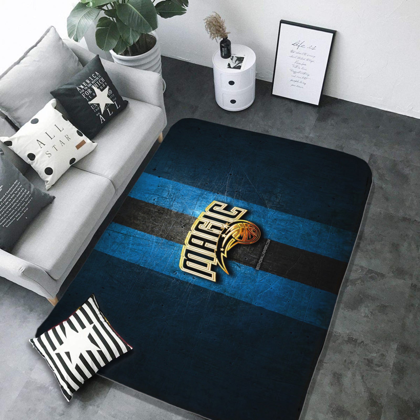 Orlando Basketball Magic Carpet Living Room Bedroom Mats Kitchen Bathroom Rugs