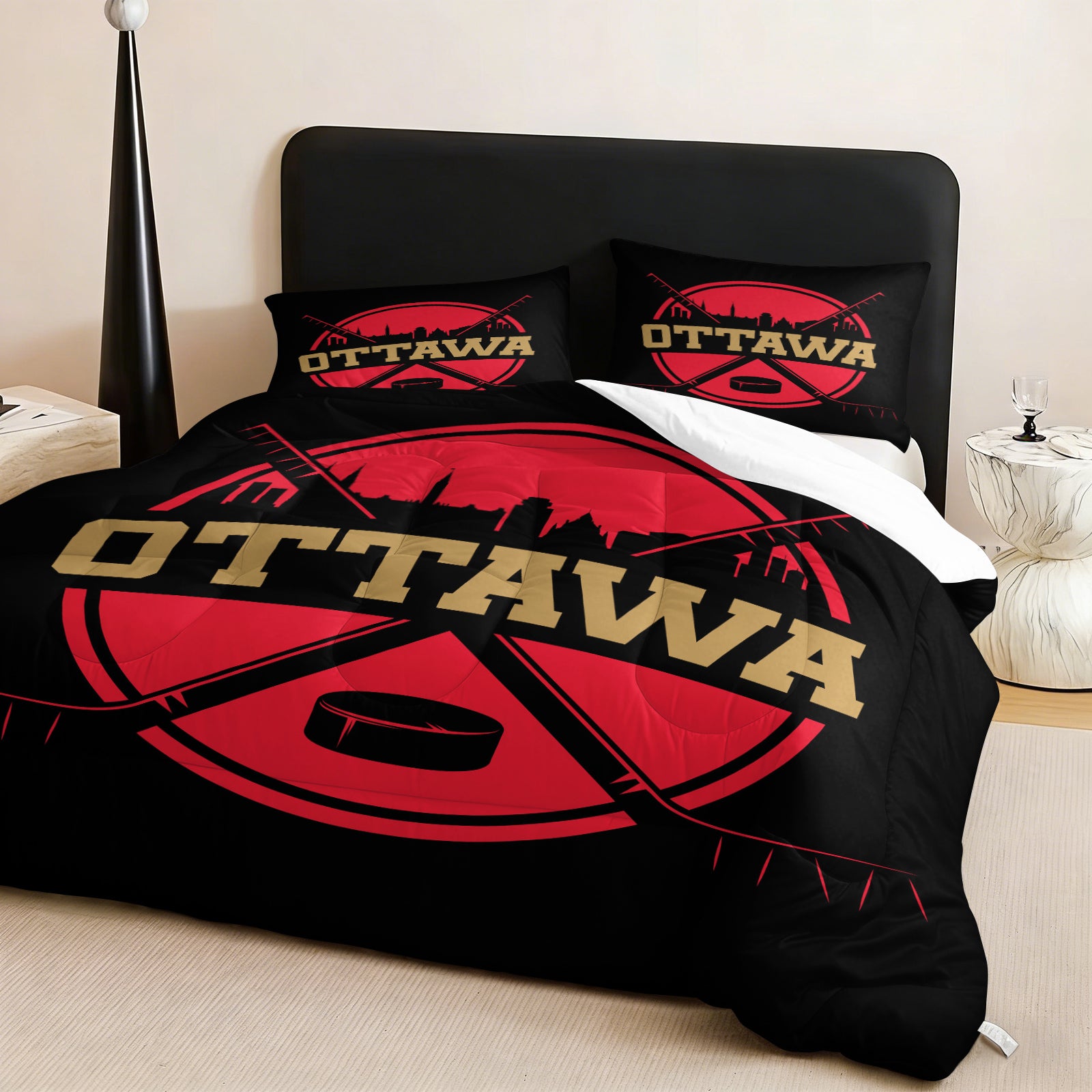 Ottawa Senators Hockey League Comforter Pillowcase Sets Blanket All Season Reversible Quilted Duvet
