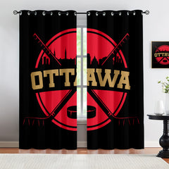 Ottawa Senators Blackout Curtains Drapes For Window Treatment Set