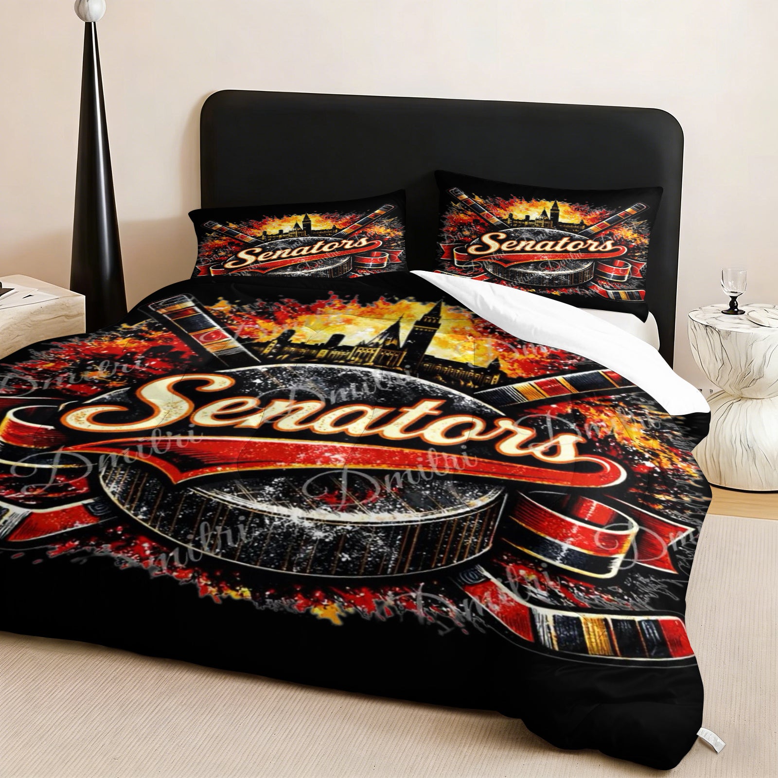 Ottawa Senators Hockey League Comforter Pillowcase Sets Blanket All Season Reversible Quilted Duvet