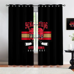 Ottawa Senators Blackout Curtains Drapes For Window Treatment Set
