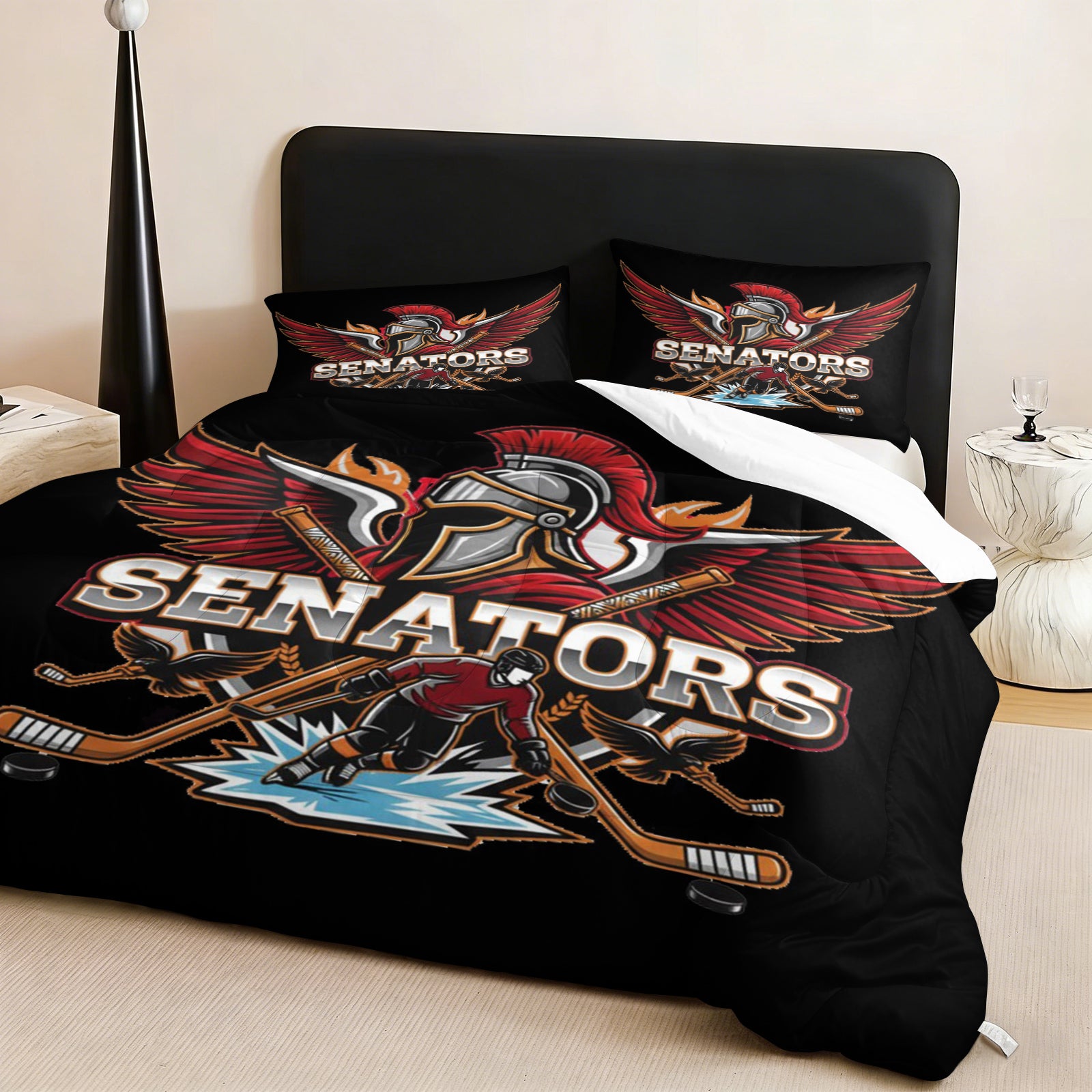 Ottawa Senators Hockey League Comforter Pillowcase Sets Blanket All Season Reversible Quilted Duvet