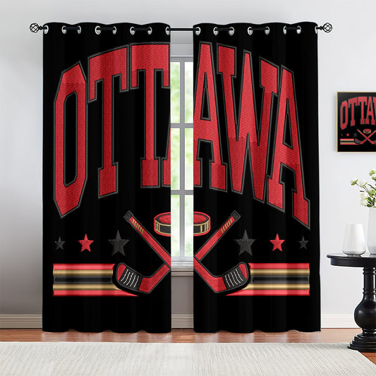 Ottawa Senators Blackout Curtains Drapes For Window Treatment Set 1500