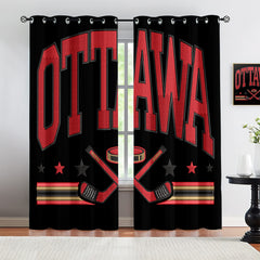 Ottawa Senators Blackout Curtains Drapes For Window Treatment Set