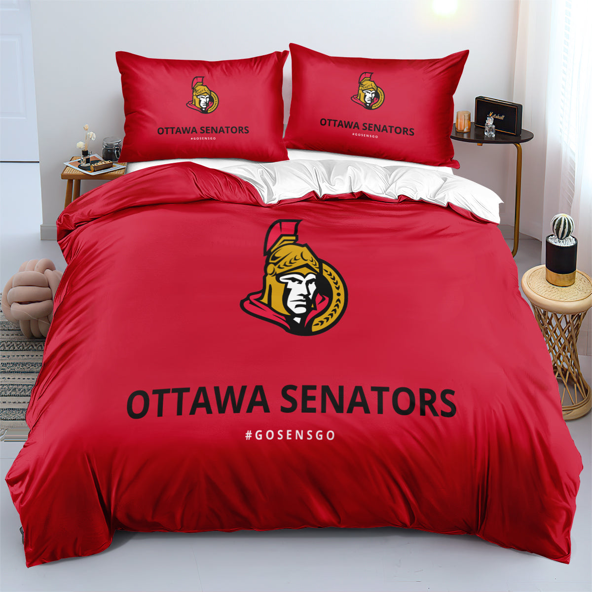 Ottawa Senators Hockey League Duvet Cover Quilt Case Pillowcase