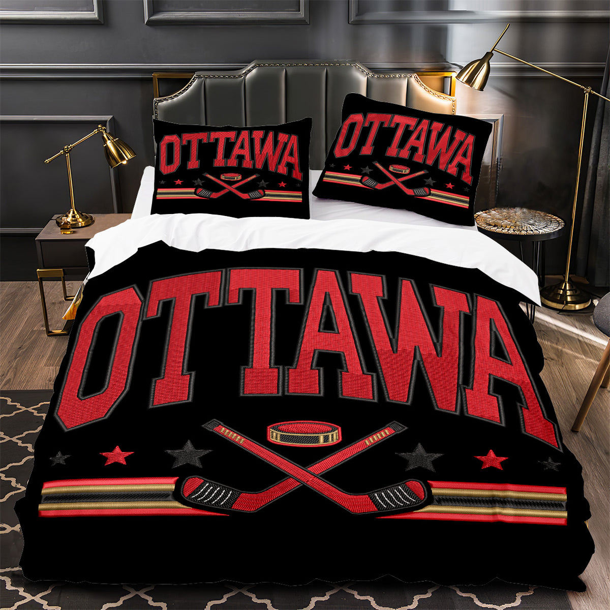 Ottawa Senators Hockey Duvet Cover Quilt Case Pillowcase Bedding Set Without Filler