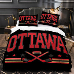 Ottawa Senators Hockey Duvet Cover Quilt Case Pillowcase Bedding Set Without Filler