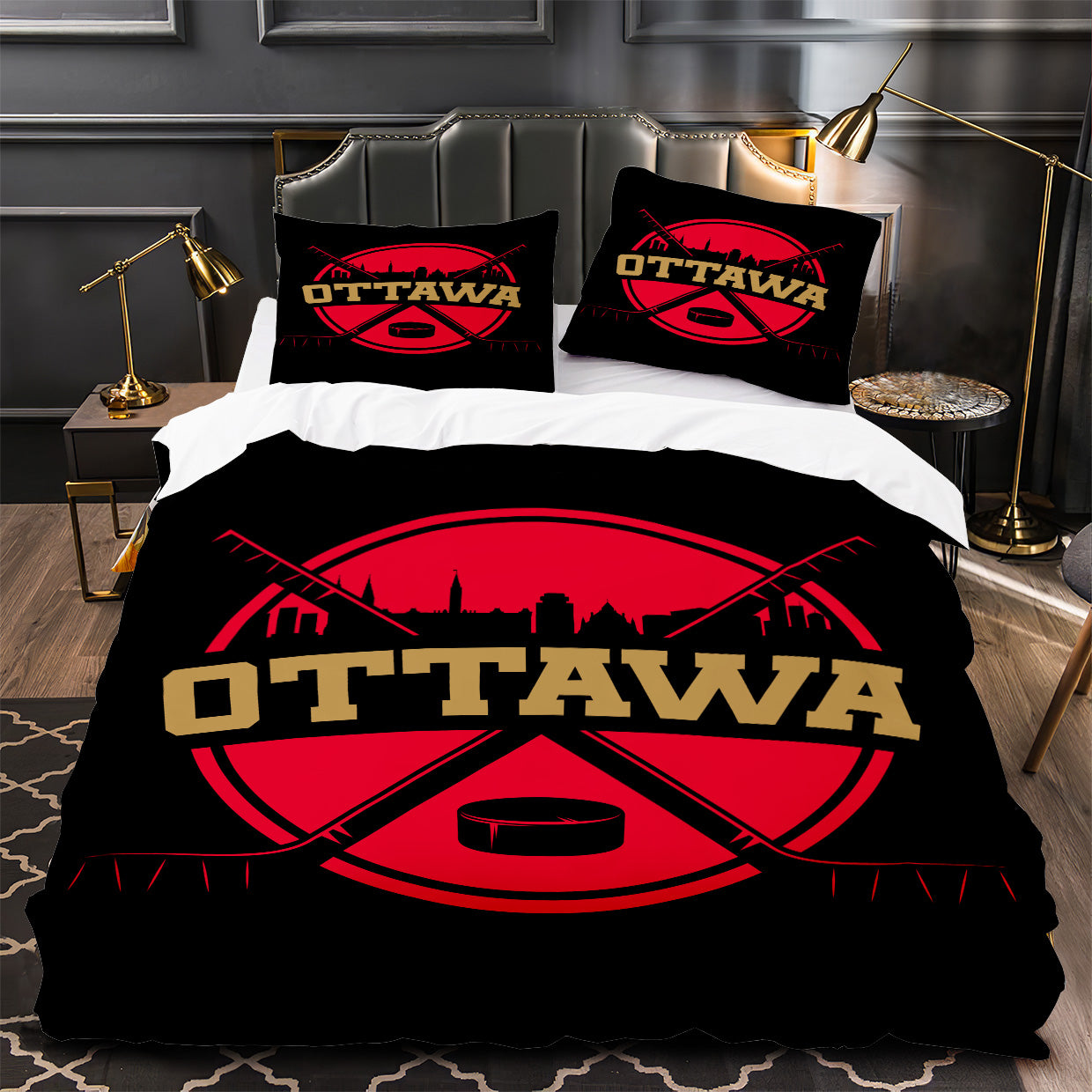 Ottawa Senators Hockey Duvet Cover Quilt Case Pillowcase Bedding Set Without Filler