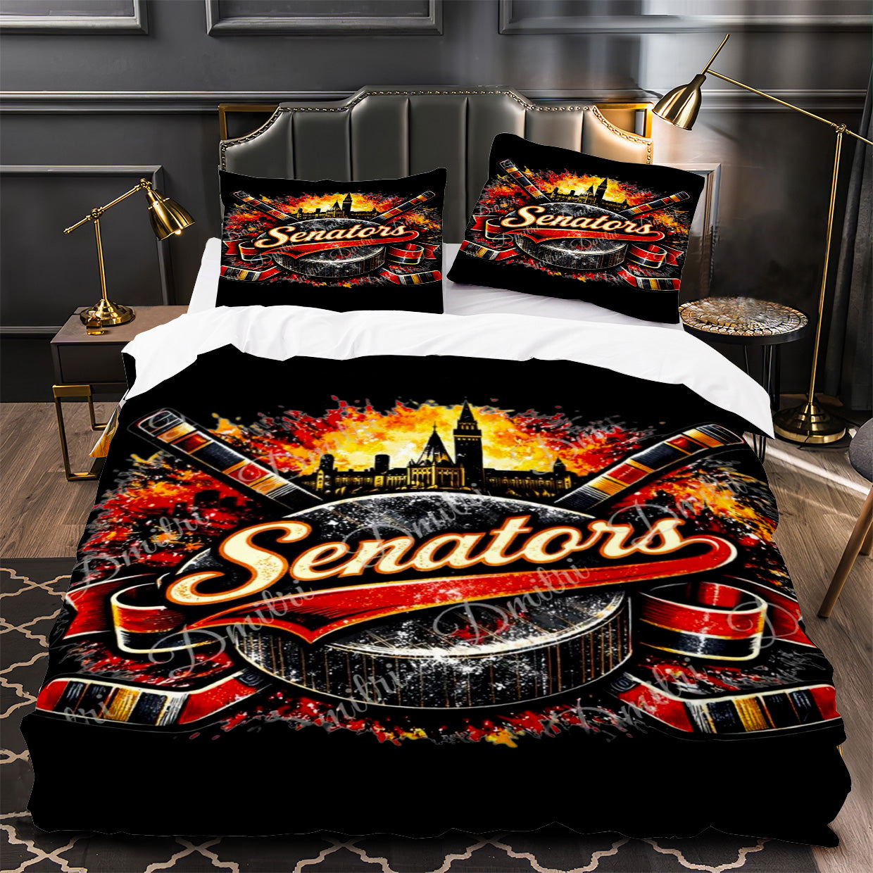 Ottawa Senators Hockey Duvet Cover Quilt Case Pillowcase Bedding Set Without Filler