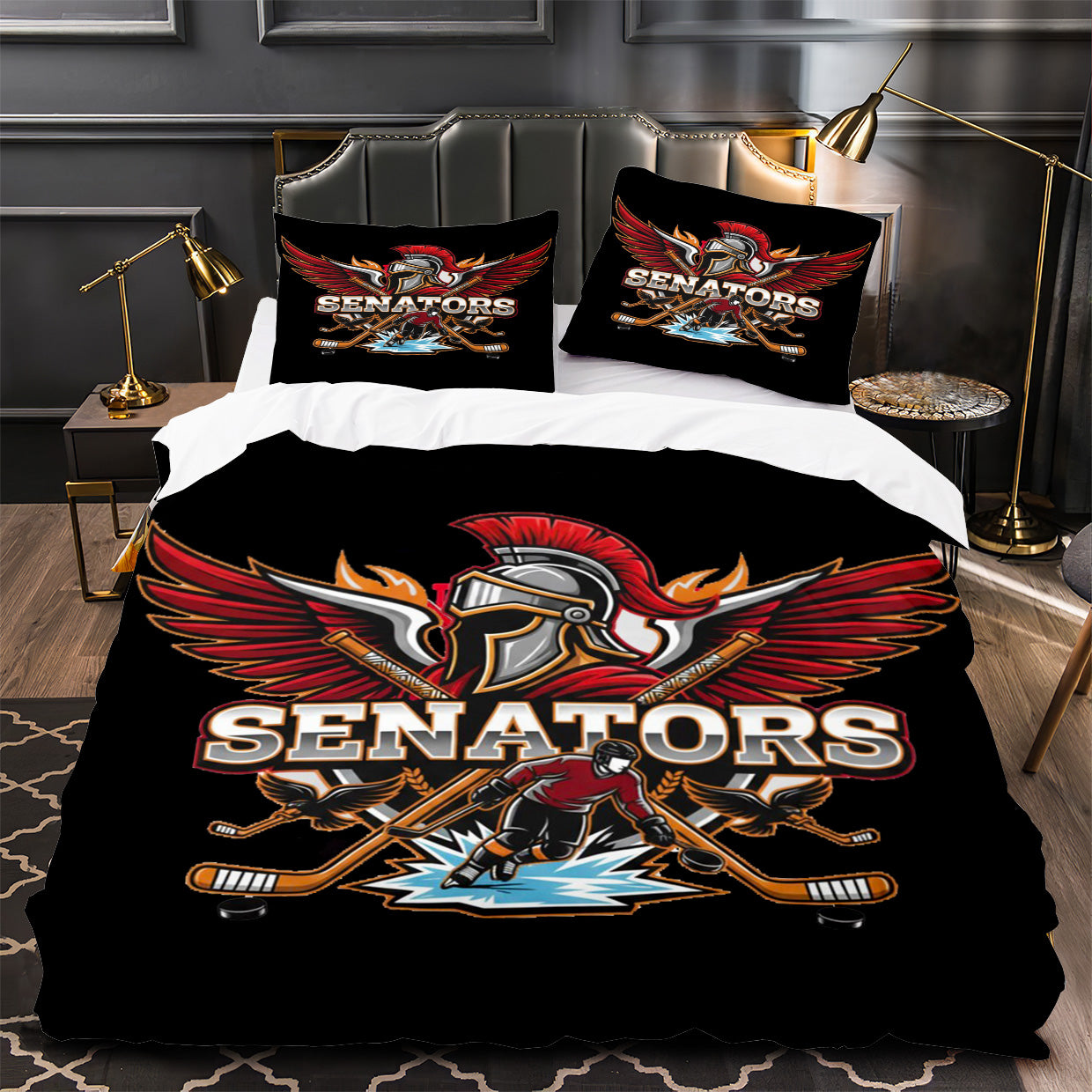 Ottawa Senators Hockey Duvet Cover Quilt Case Pillowcase Bedding Set Without Filler