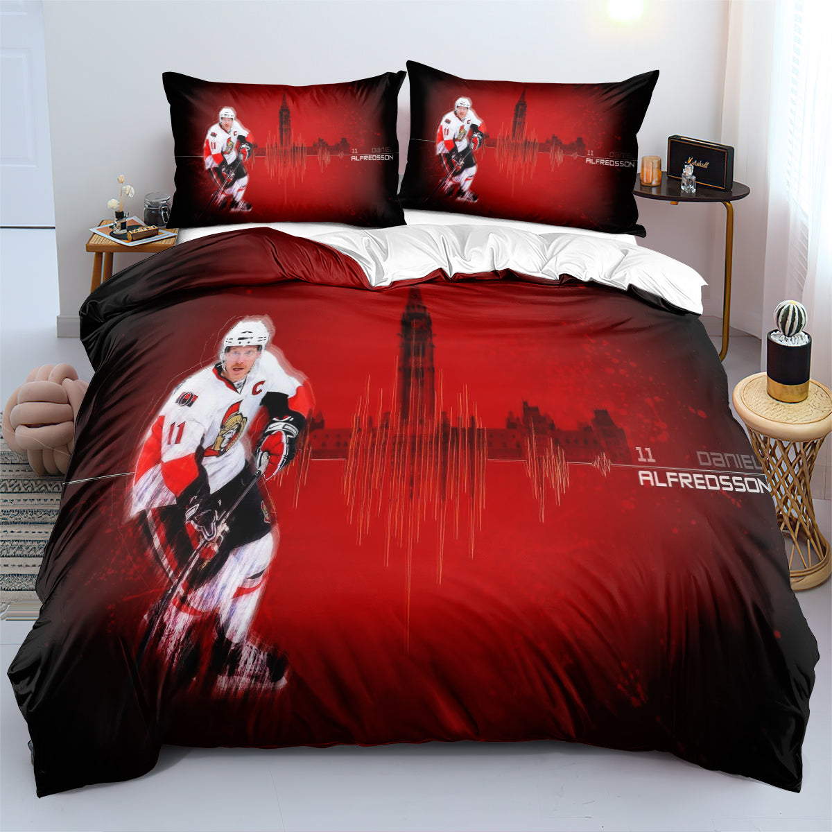 Ottawa Senators Hockey League Duvet Cover Quilt Case Pillowcase