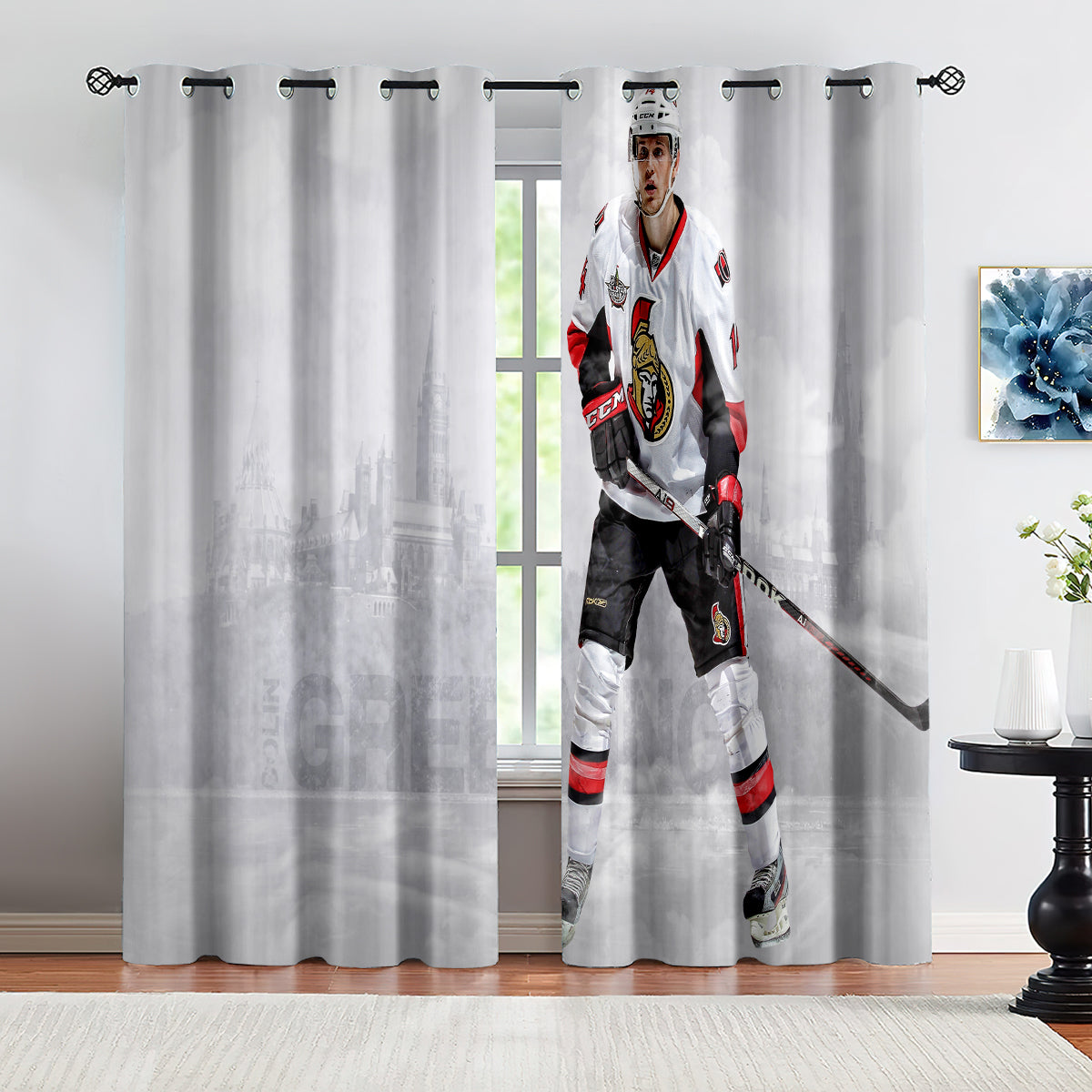 Ottawa Senators Hockey League Blackout Curtains Drapes For Window Treatment Set