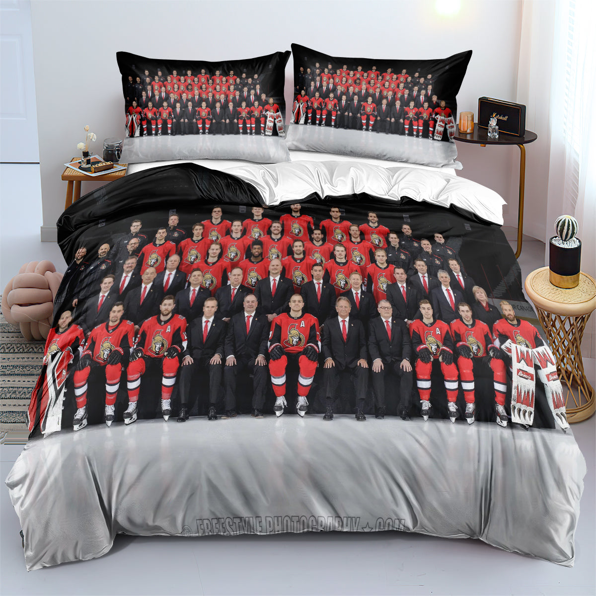 Ottawa Senators Hockey League Duvet Cover Quilt Case Pillowcase