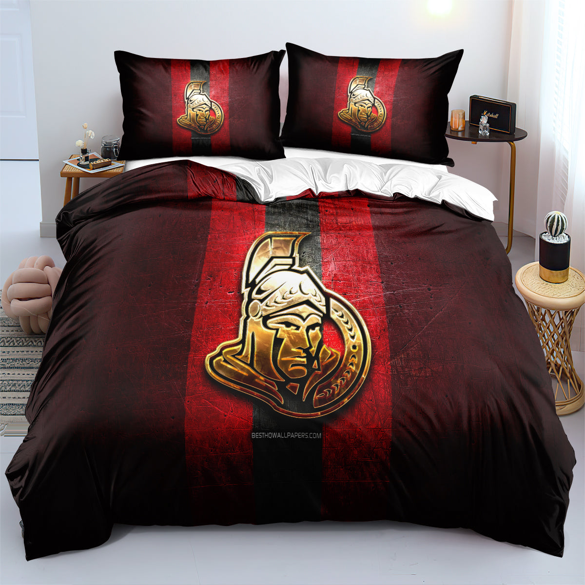 Ottawa Senators Hockey League Duvet Cover Quilt Case Pillowcase