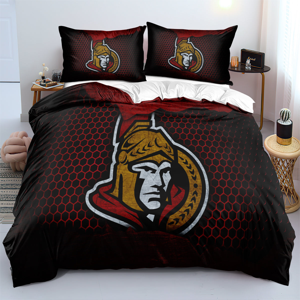 Ottawa Senators Hockey League Duvet Cover Quilt Case Pillowcase