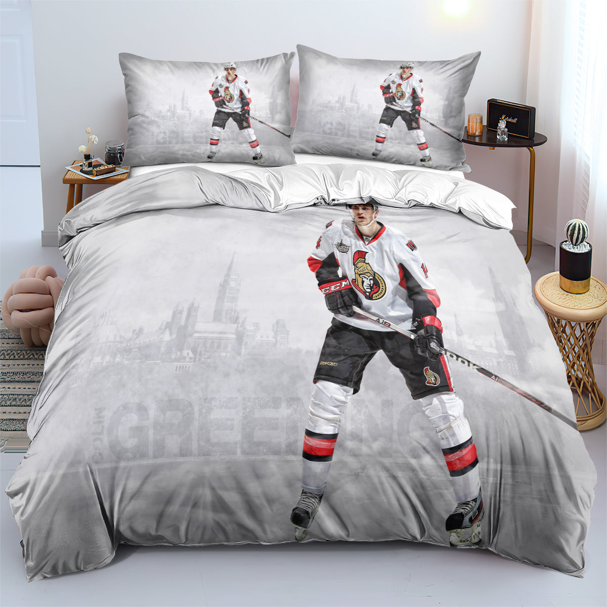 Ottawa Senators Hockey League Duvet Cover Quilt Case Pillowcase