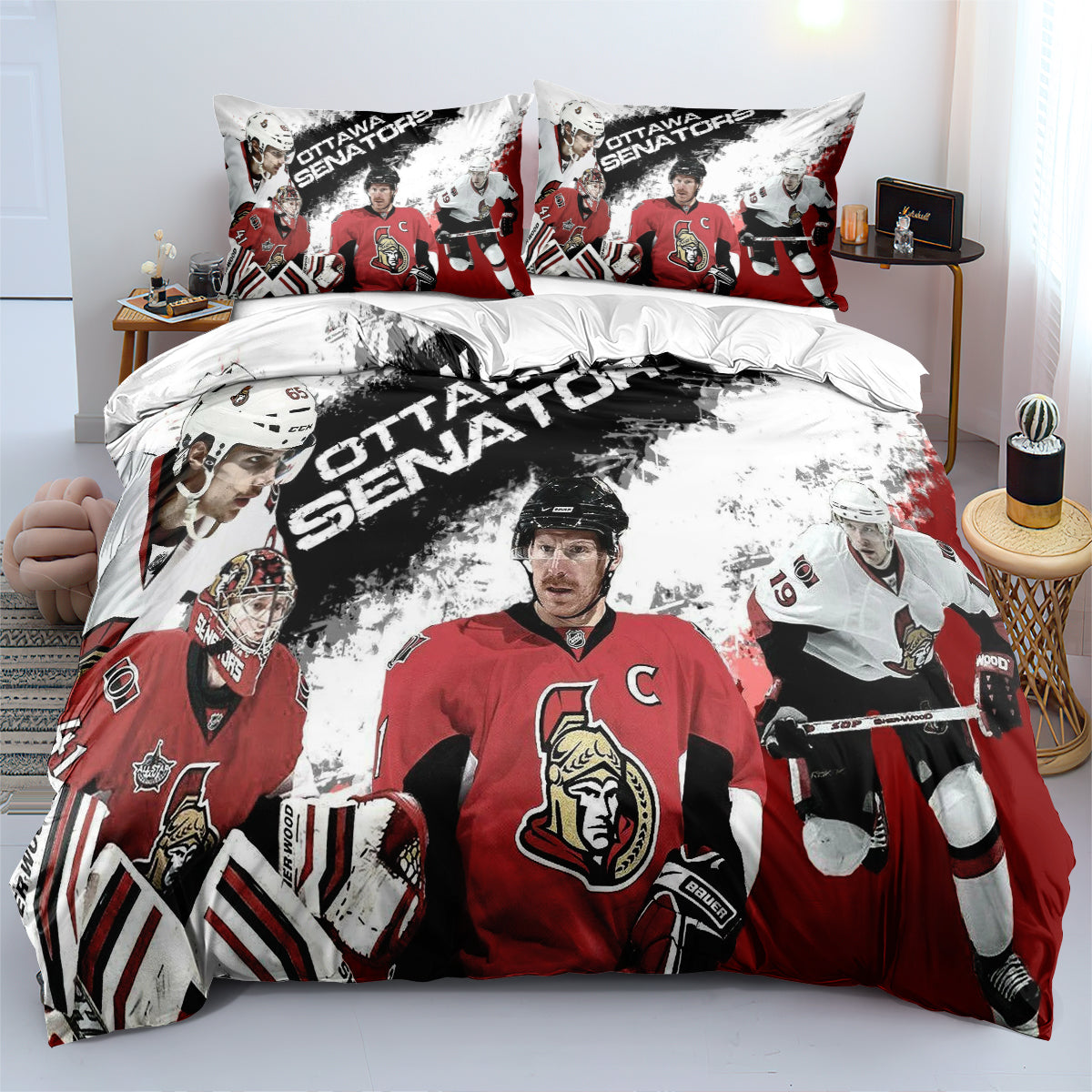 Ottawa Senators Hockey League Duvet Cover Quilt Case Pillowcase