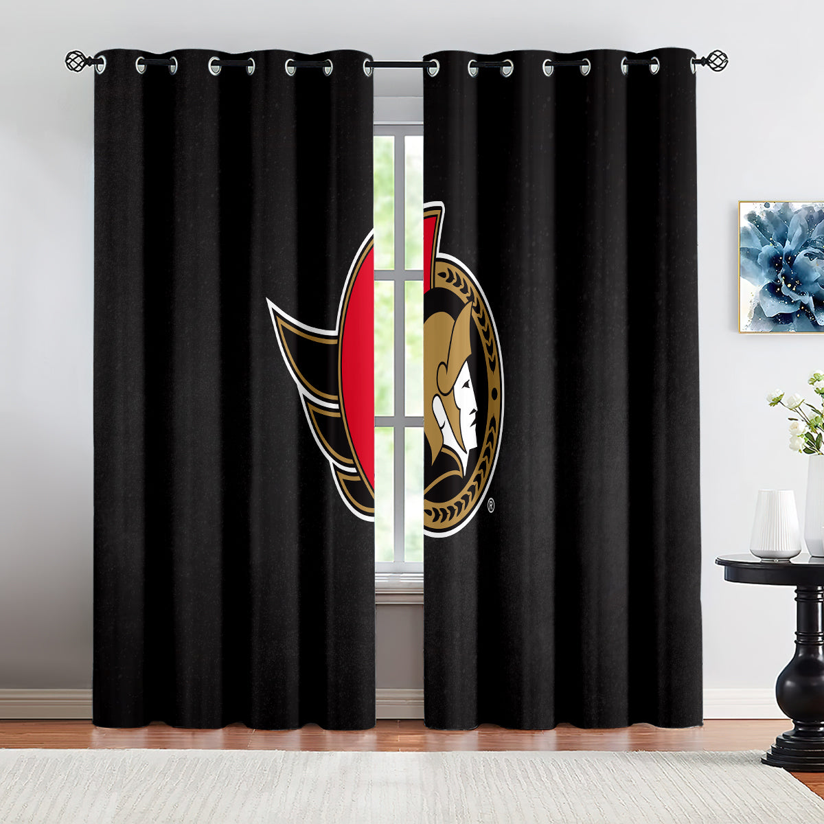 Ottawa Senators Hockey League Blackout Curtains Drapes For Window Treatment Set