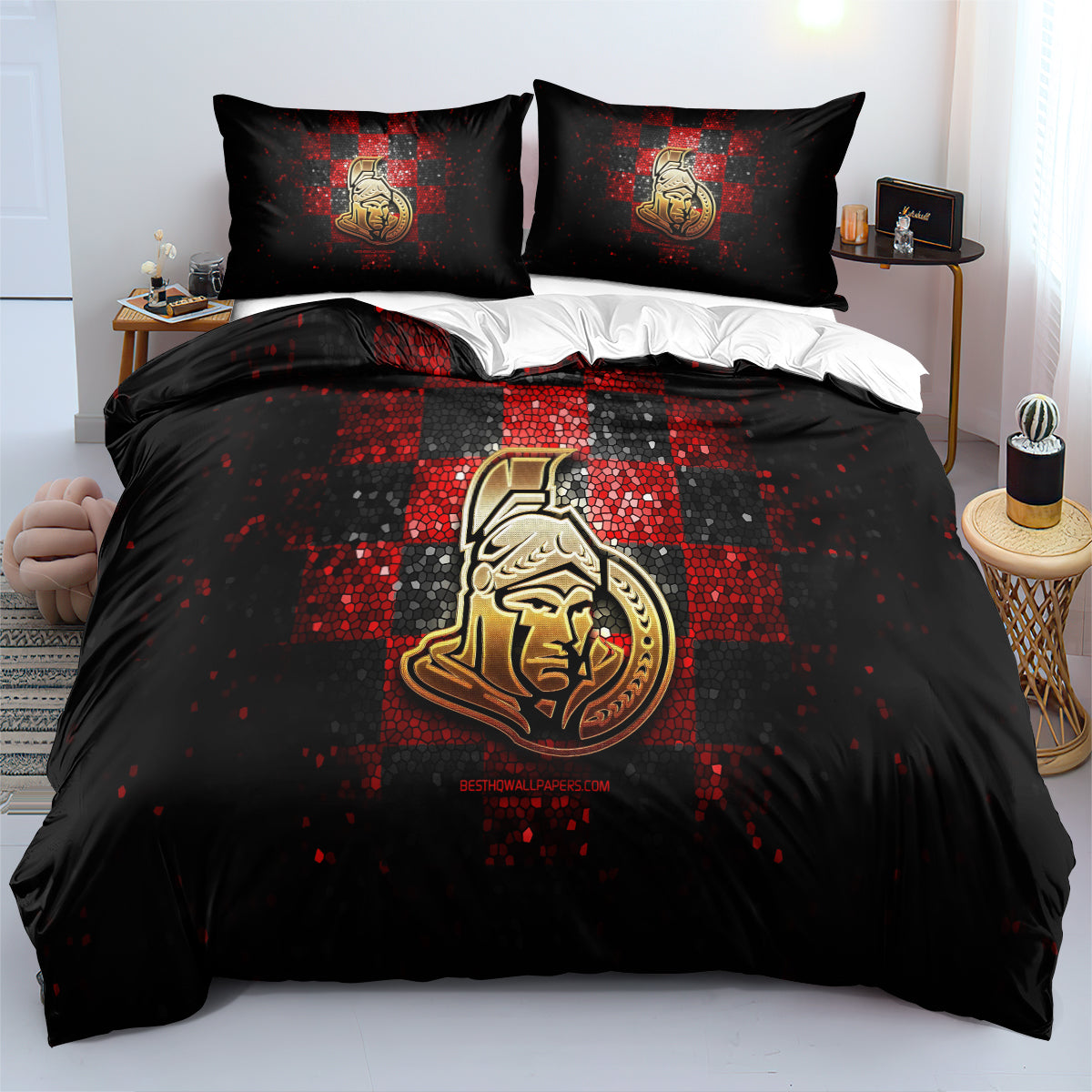 Ottawa Senators Hockey League Duvet Cover Quilt Case Pillowcase