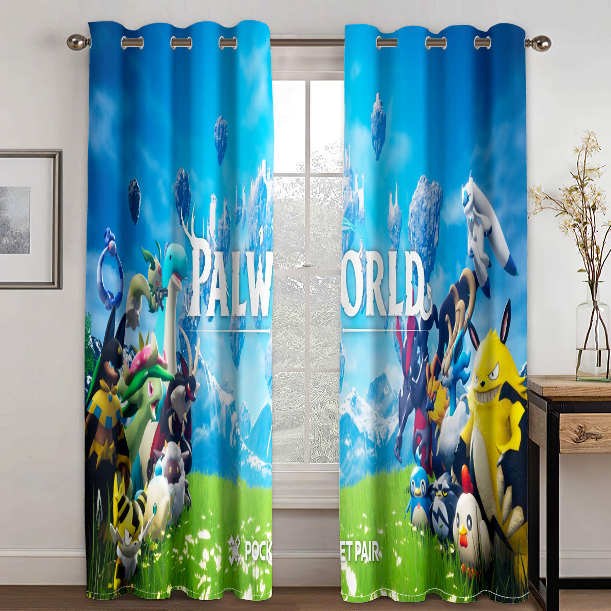 Palworld Blackout Curtain for Living Room Bedroom Window Treatment