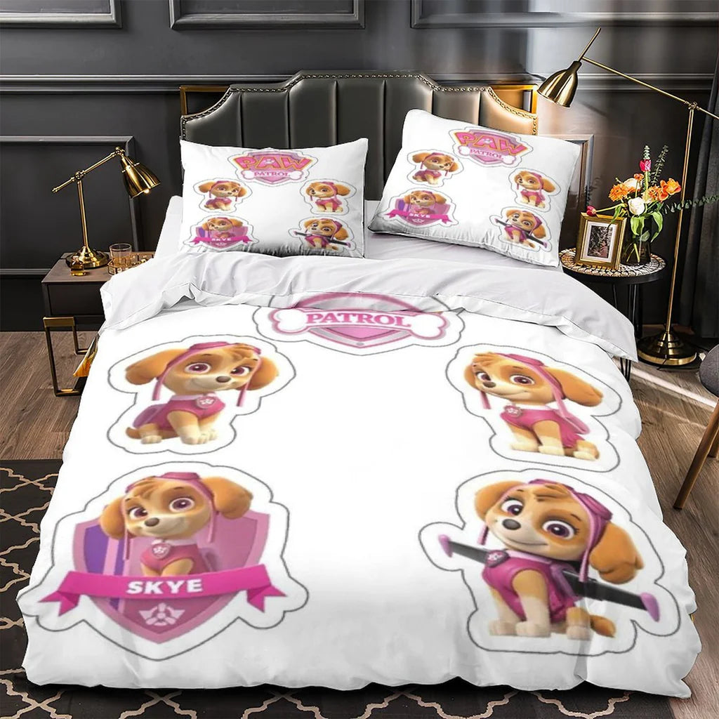 Paw Patrol Skye Duvet Cover Quilt Case Pillowcase Bedding Set Without Filler