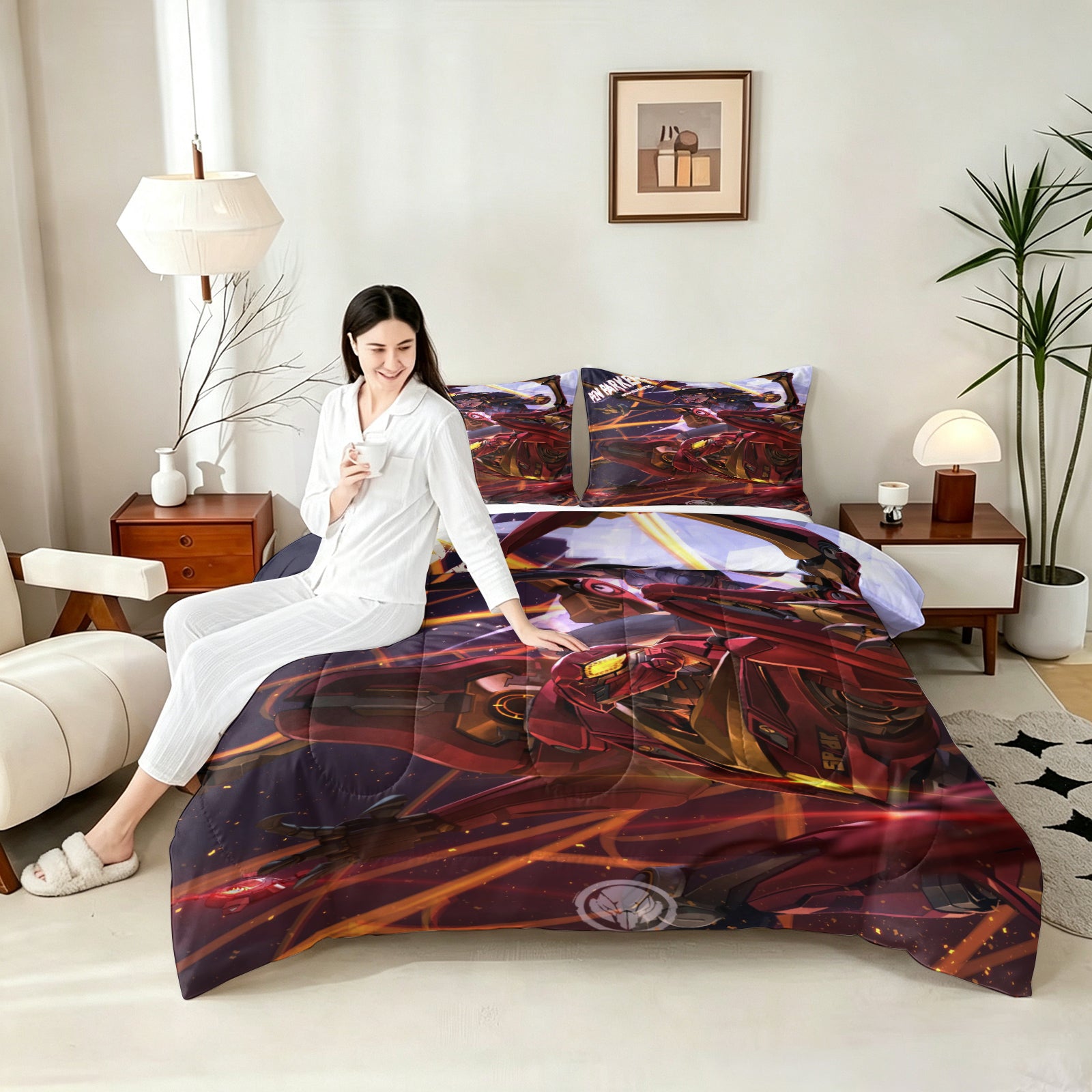 ‌Marvel Rivals Peni Parker Comforter Pillowcase Sets Blanket All Season Reversible Quilted Duvet